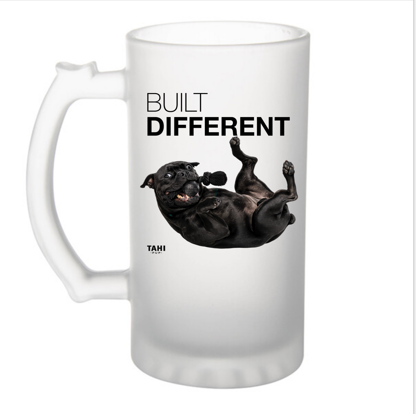 Built Different Frosted Glass Beer Mug