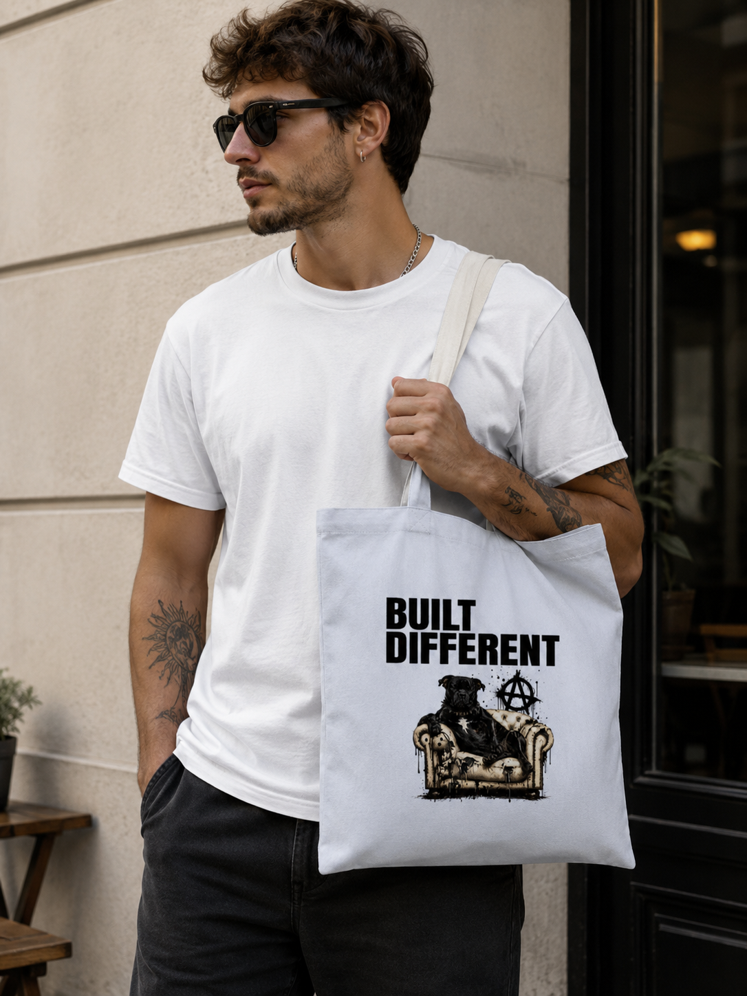 Built Different Armchair Cotton Tote Bag