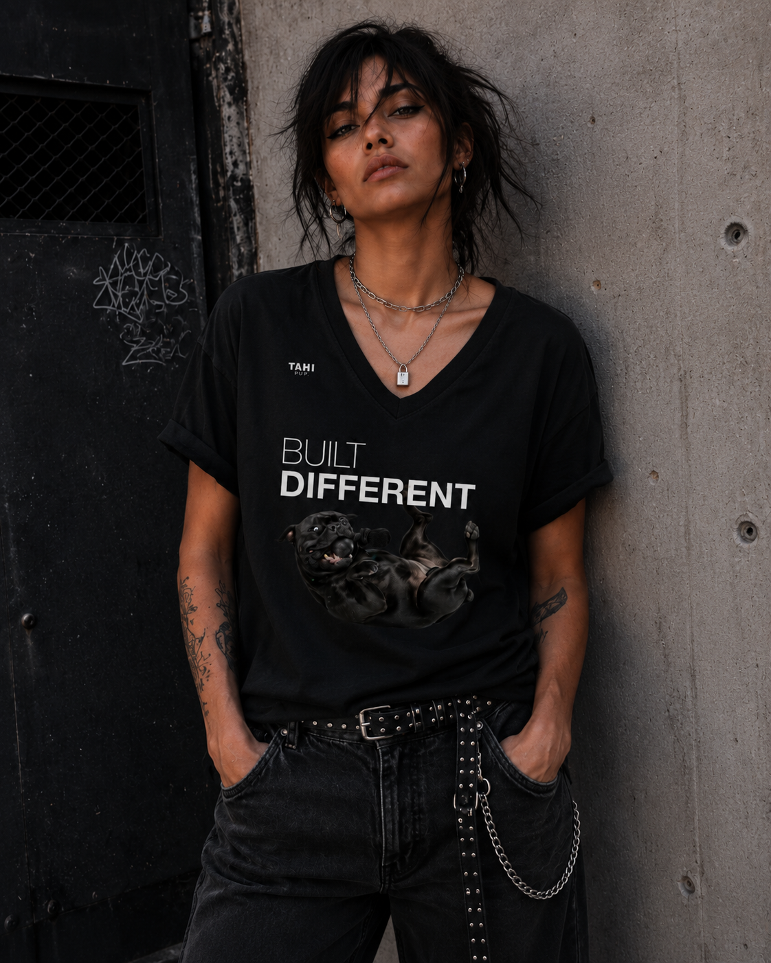 Built Different Female V-Neck T-Shirt