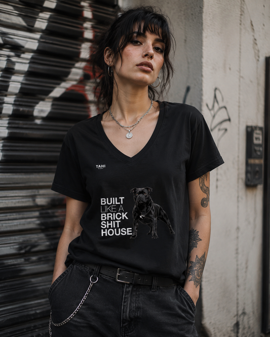 Built Like A Brick Shithouse Female V Neck T-Shirt