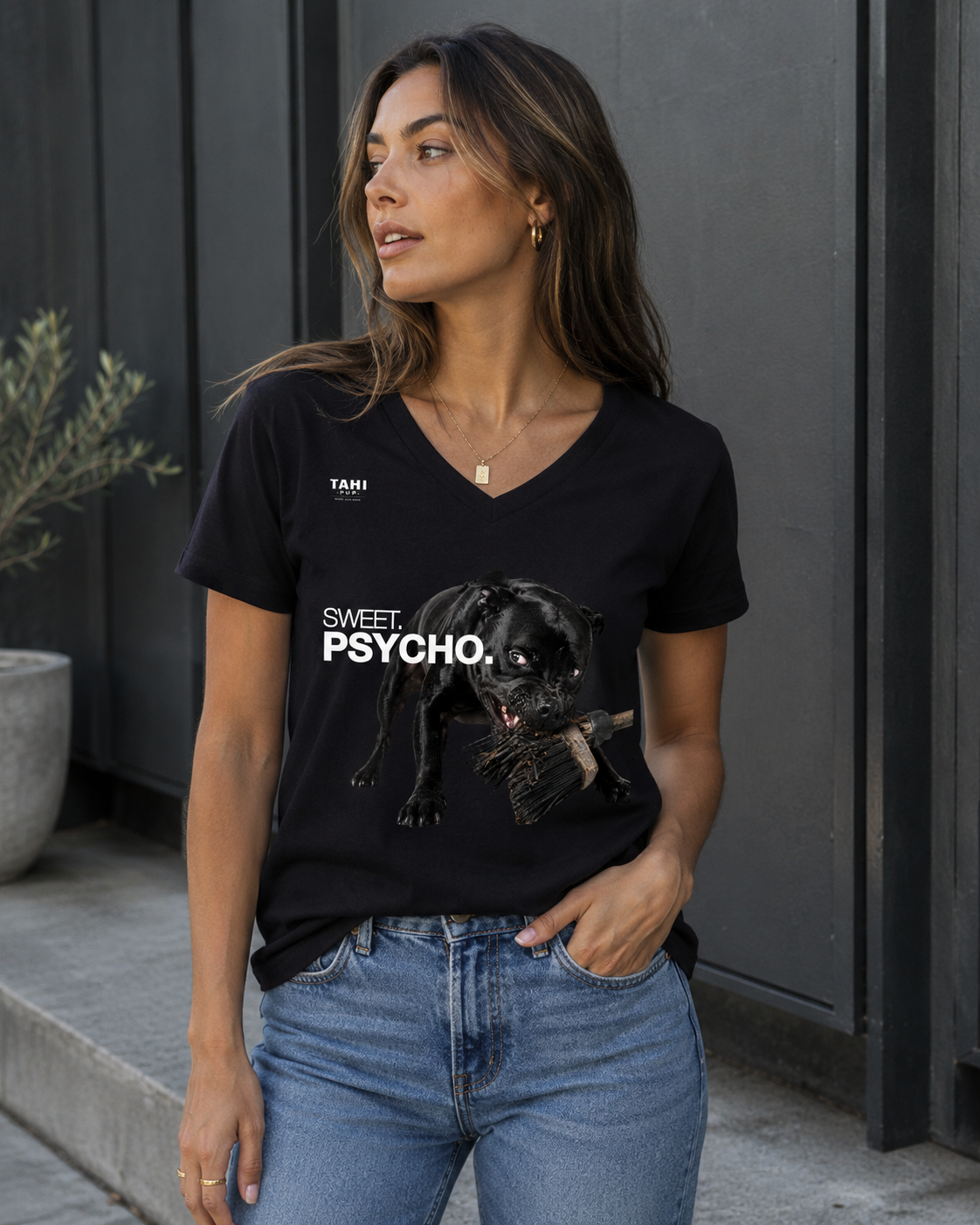 Sweet. Psycho. Female V Neck T-Shirt