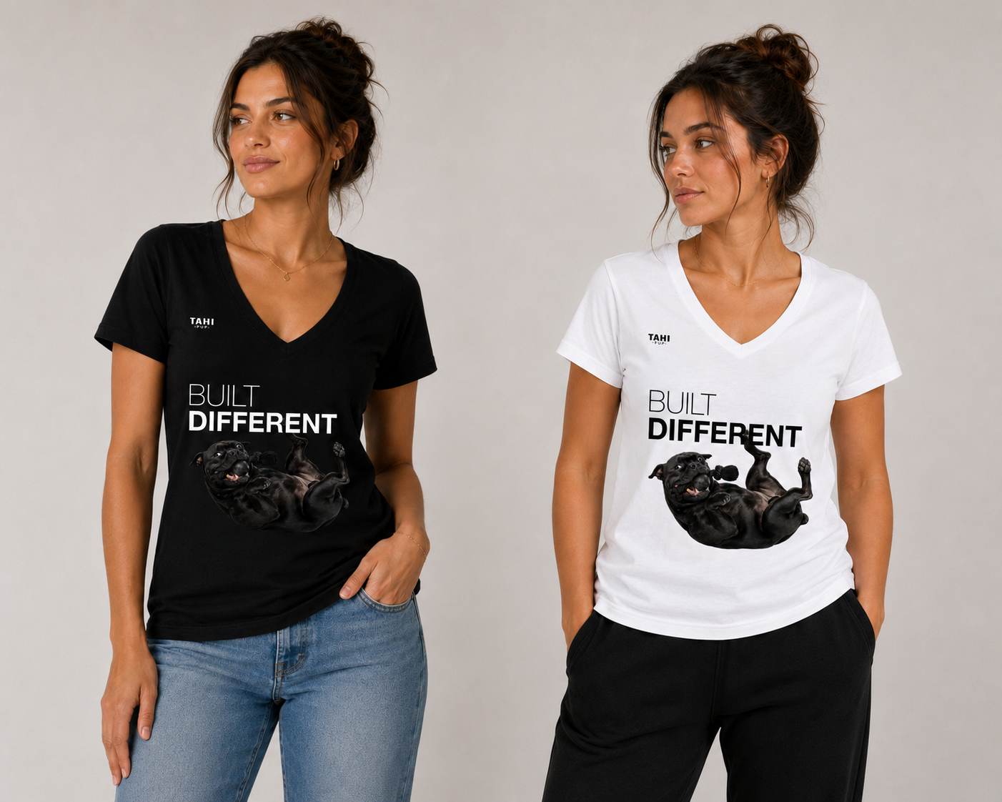 Built Different Female V-Neck T-Shirt