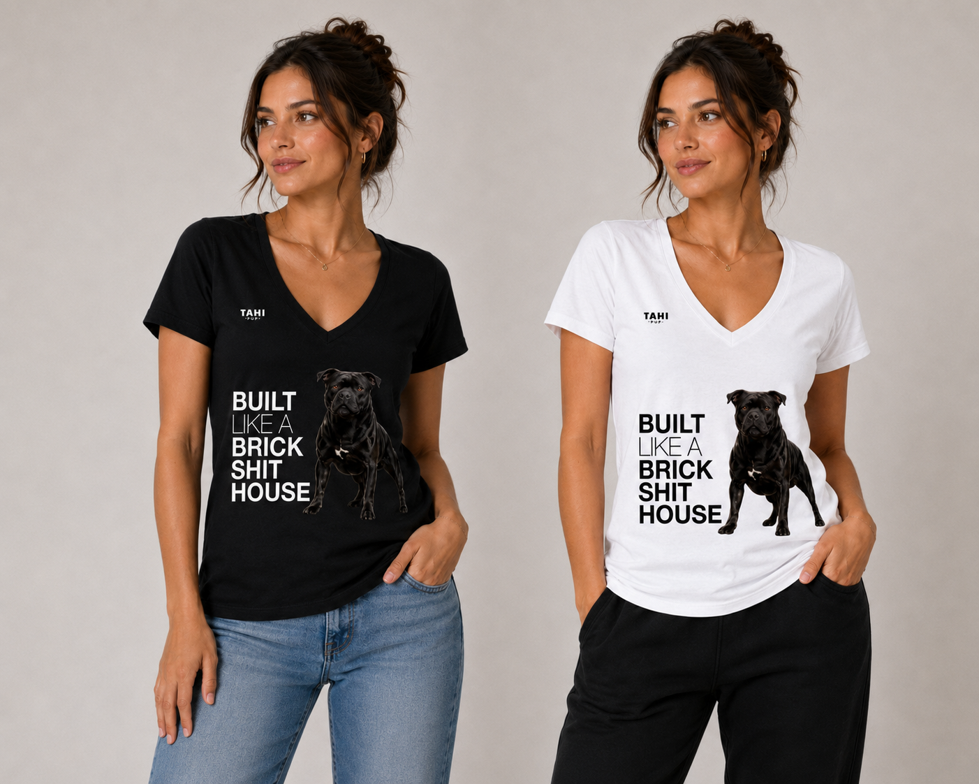 Built Like A Brick Shithouse Female V Neck T-Shirt