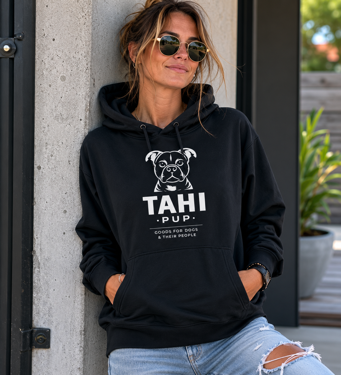 Tahi Pup Branded Unisex Stencil Hoodie
