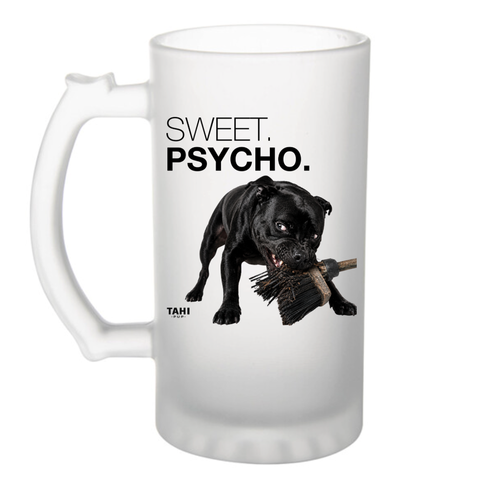 Sweet. Psycho. Frosted Glass Beer Mug