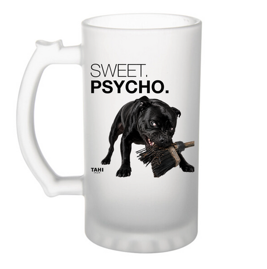 Sweet. Psycho. Frosted Glass Beer Mug