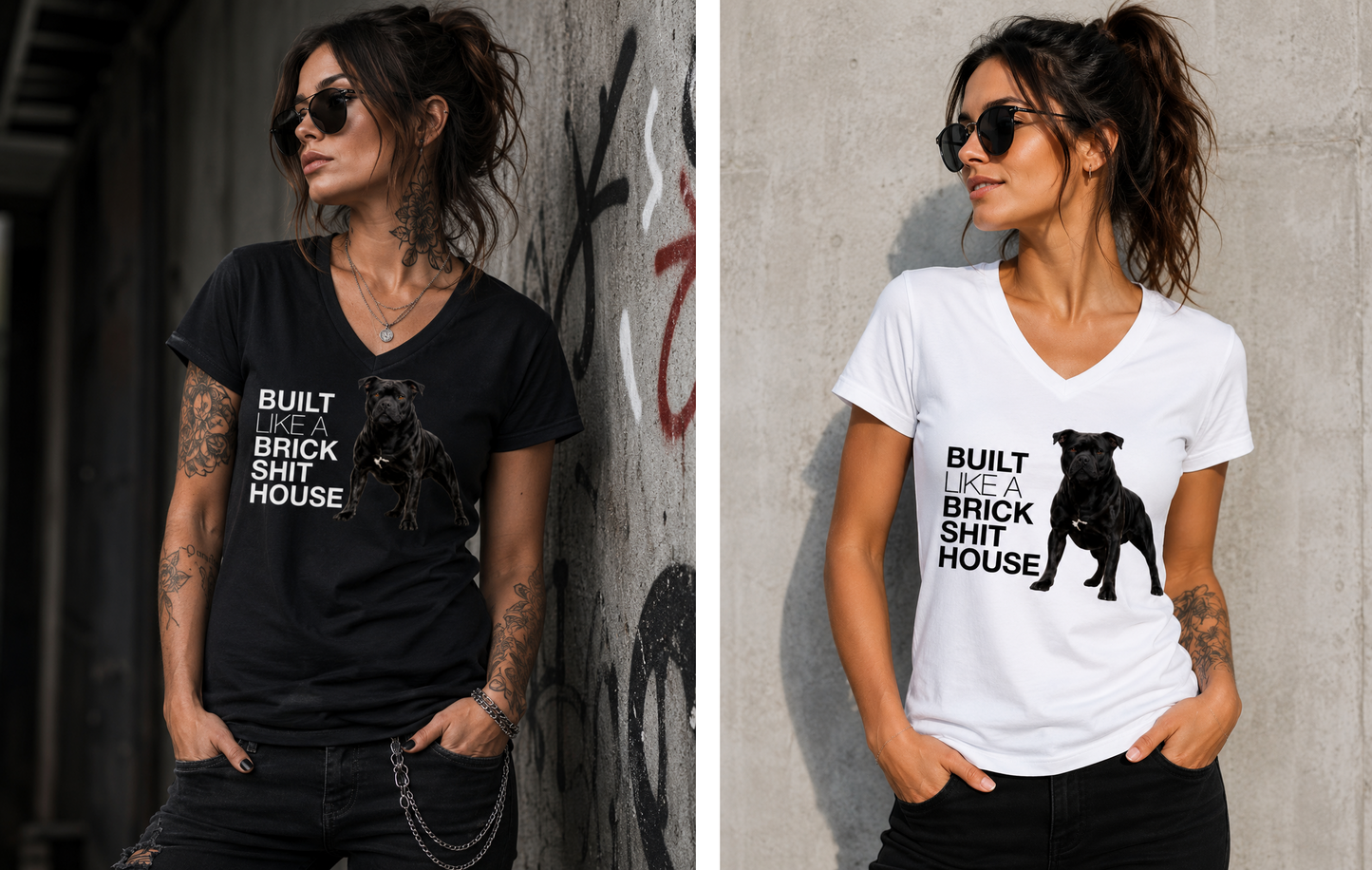 Built Like A Brick Shithouse Female V Neck T-Shirt